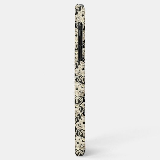 Tribal zwart wit en tan iPhone case (Achterkant/links)