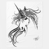 Tribal zwarte inkt eenhoorn fleece deken (Voorkant)