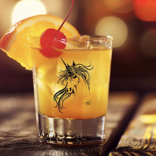 Tribal zwarte inkt eenhoorn shot glas