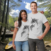 Tribal zwarte inkt eenhoorn t-shirt