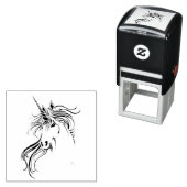 Tribal zwarte inkt eenhoorn  zelfinktende stempel (In situ)