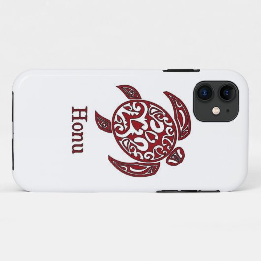 Tribale Abstracte Hawaiiaanse Zee Turtle in Red Ho Case-Mate iPhone Case (Achterkant (horizontaal))