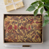 Tribale Abstracte Tabby Kat Rood Geel Hippie Kunst Tissuepapier (Geschenk)