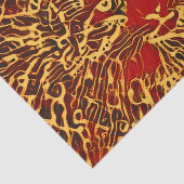 Tribale Abstracte tablet Cat Red Yellow Hippie Art Tissuepapier (Detail)