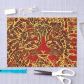 Tribale Abstracte tablet Cat Red Yellow Hippie Art Tissuepapier (Craft)