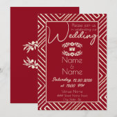 Tribale-Afrikaanse rode en witte bruiloft Kaart (Voorkant / Achterkant)