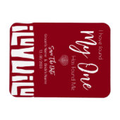 Tribale-Afrikaanse rode en witte bruiloft Magneet (Horizontaal)