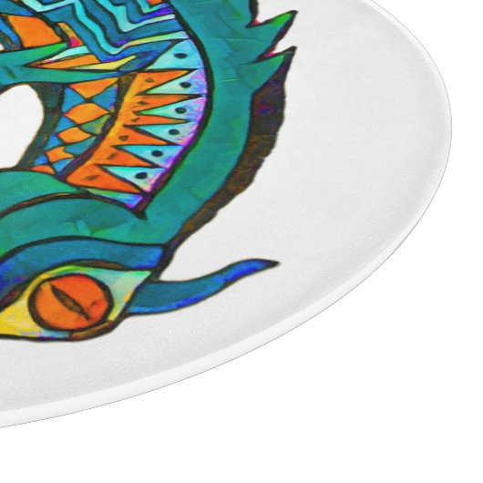 Tribale alligator Art Acryllade Snijplank (Hoek)