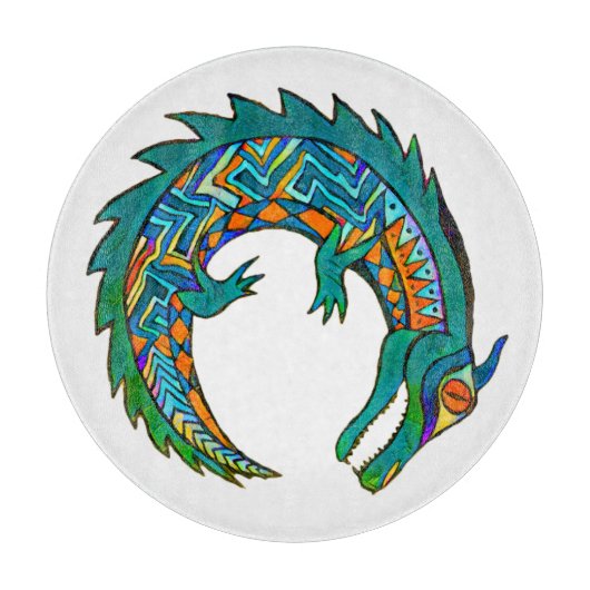 Tribale alligator Art Acryllade Snijplank (Voorkant)