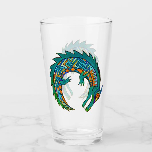 Tribale Alligator Art Glas (Voorkant)