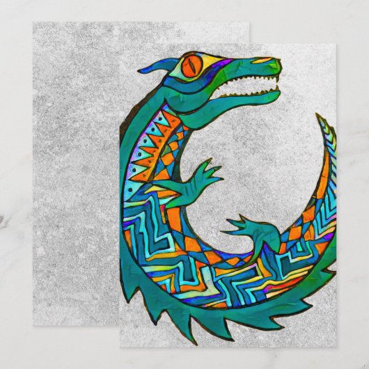 Tribale Alligator Art Kaart (Voorkant / Achterkant)