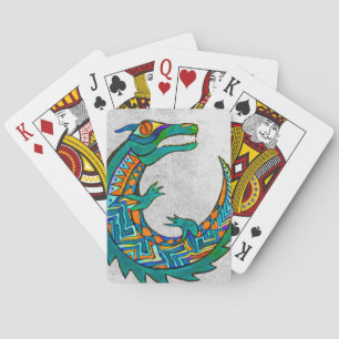 Tribale Alligator Art Pokerkaarten
