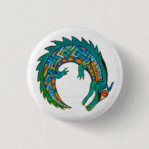 Tribale Alligator Art Ronde Button 3,2 Cm