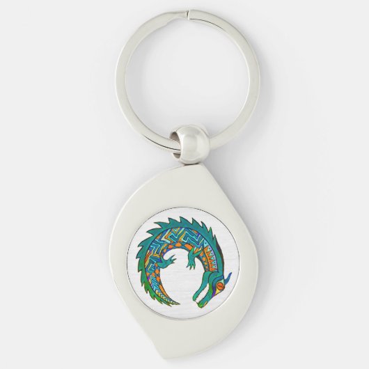 Tribale Alligator Art Sleutelhanger (Voorkant)