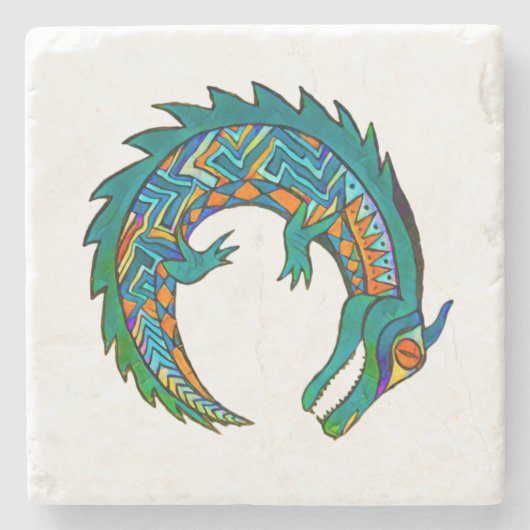 Tribale Alligator Art Stenen Onderzetter (Voorkant)