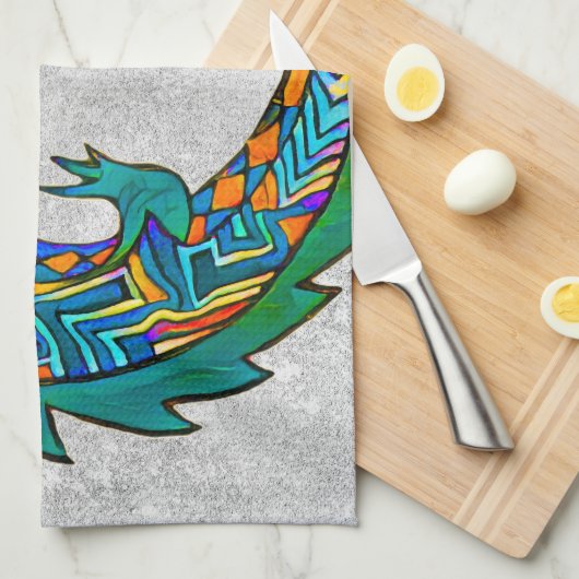 Tribale Alligator Art Theedoek (Quarter Fold)