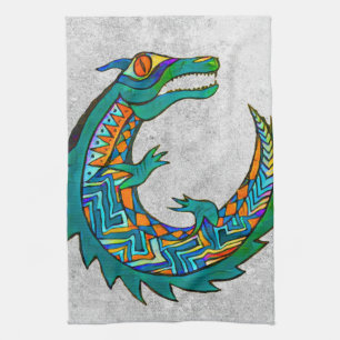 Tribale Alligator Art Theedoek