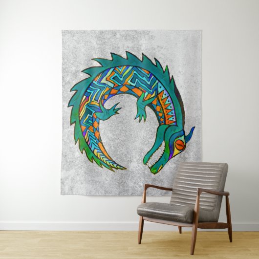 Tribale Alligator Art Wandkleed (In situ)