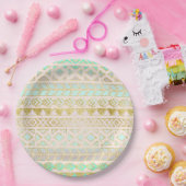 Tribale Aztec Mint en Gold Geometric Paper Bord (Feest)