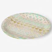 Tribale Aztec Mint en Gold Geometric Paper Bord (Gekanteld)