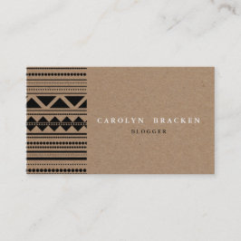 Tribale Aztec-patroon van bruinkse bruinkse Kraft Visitekaartje