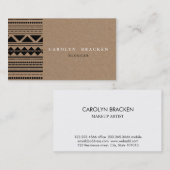 Tribale Aztec-patroon van bruinkse bruinkse Kraft Visitekaartje (Voorkant / Achterkant)