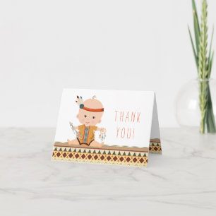 Tribale baby shower bedankkaartjes bedankkaart