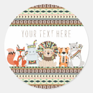 Tribale baby shower ronde sticker