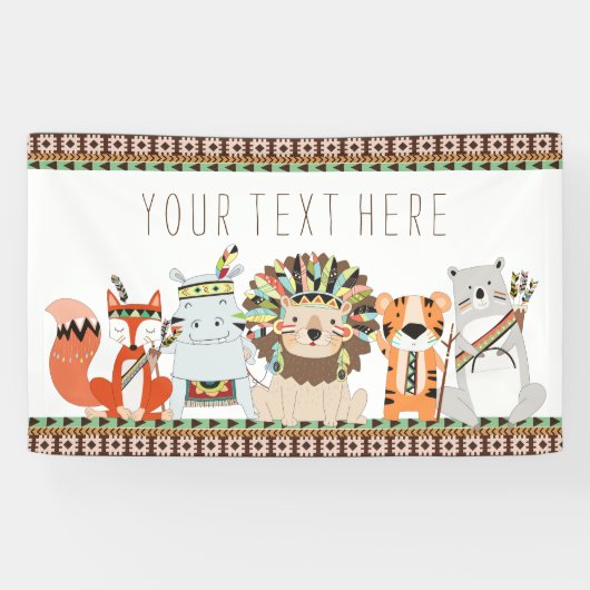 Tribale baby shower spandoek (Horizontaal)