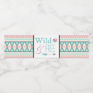 Tribale baby shower waterfles etiketten