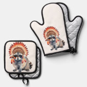 tribale bandiet ovenwant & pannenlap set (Voorkant / Achterkant)