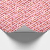 Tribale batik - aardbeiroze en rood cadeaupapier (Hoek)