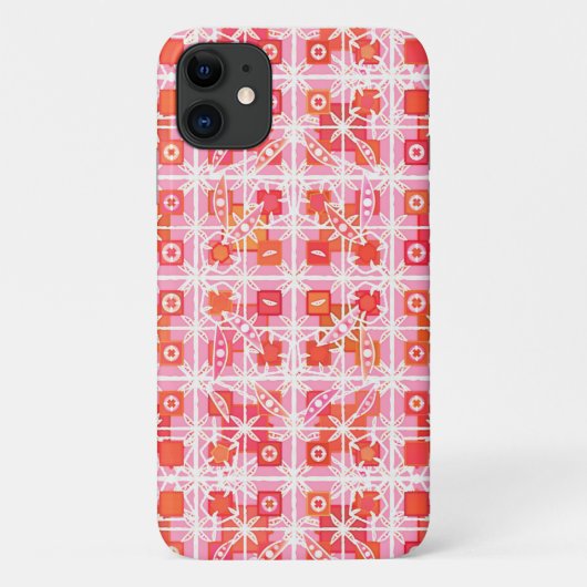 Tribale batik - aardbeiroze en rood Case-Mate iPhone case (Achterkant)