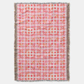 Tribale batik - aardbeiroze en rood deken (Voorkant Verticaal)