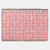 Tribale batik - aardbeiroze en rood deken (Voorkant)
