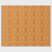 Tribale batik - amberkleurige en bruine tinten cadeaupapier (Vlak)
