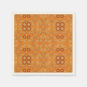 Tribale batik - amberkleurige en bruine tinten servetten