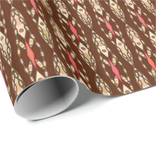 Tribale Batik - Bruin, Taan en Koraal Cadeaupapier