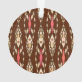 Tribale batik - Bruin, Tan en Koraal Ornament (achterkant)