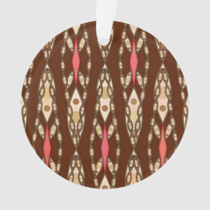 Tribale batik - Bruin, Tan en Koraal Ornament