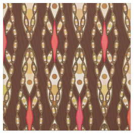 Tribale batik - Bruin, Tan en Koraal Stof