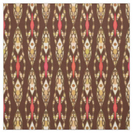 Tribale batik - Bruin, Tan en Koraal Stof