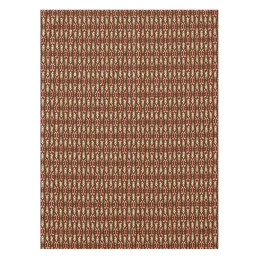 Tribale batik - Bruin, Tan en Koraal Tafelkleed (Voorkant)