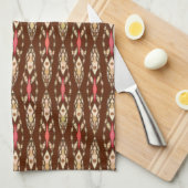 Tribale batik - Bruin, Tan en Koraal Theedoek (Quarter Fold)