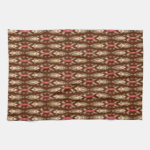 Tribale batik - Bruin, Tan en Koraal Theedoek (Horizontaal)