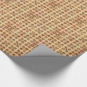 Tribale batik - chocolade bruin en kamelan cadeaupapier (Hoek)