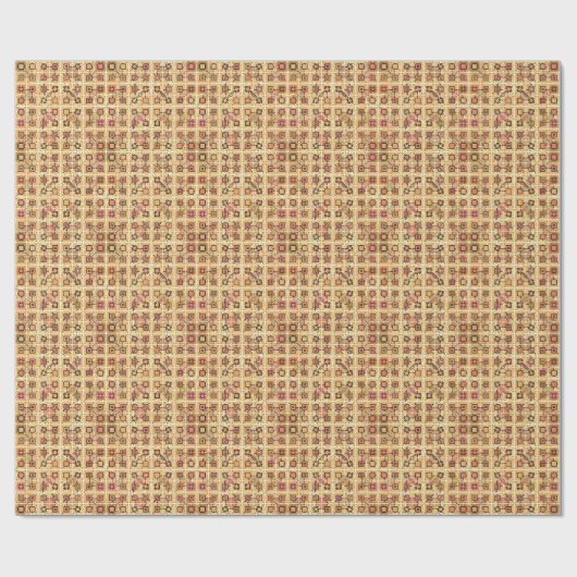 Tribale batik - chocolade bruin en kamelan cadeaupapier (Vlak)