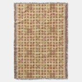 Tribale batik - chocolade bruin en kamelan deken (Voorkant Verticaal)