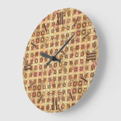 Tribale batik - chocolade bruin en kamelan grote klok (Hoek)