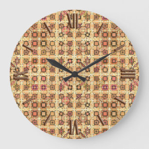 Tribale batik - chocolade bruin en kamelan grote klok